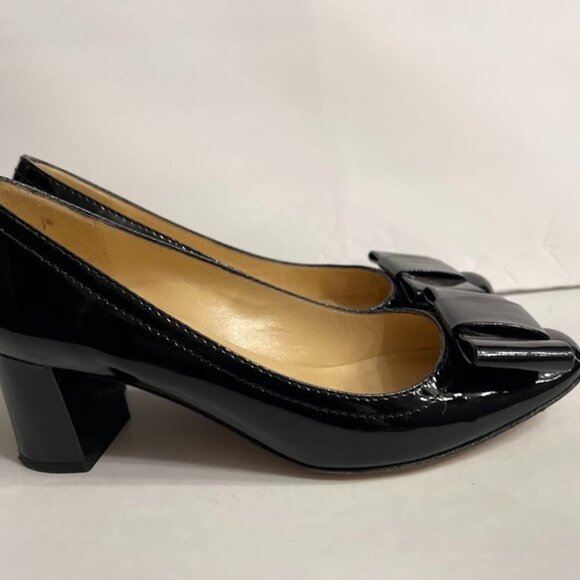 Kate Spade New York Patient Leather Black Bow Accent Pump - Picture 5 of 7